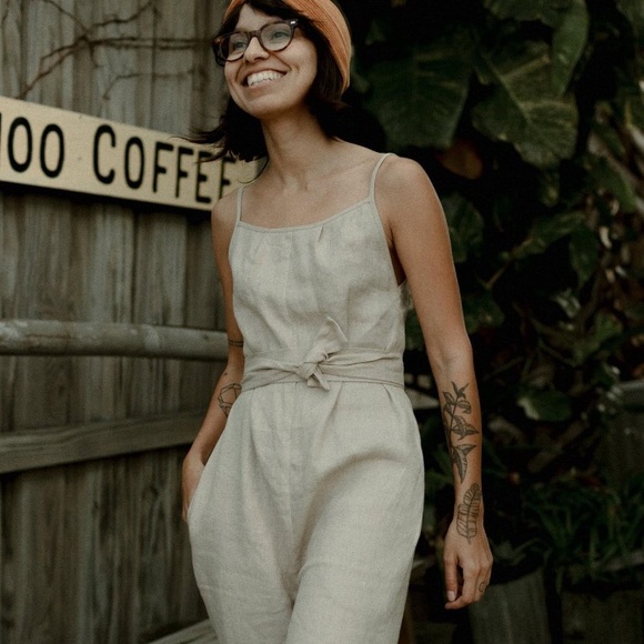 Offon linen shoestring jumpsuit - Picture 4 of 14